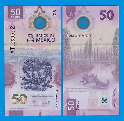 2022 !!! Mexico 50 Pesos P 130Ab NEW Date July 7 2022 UNC Polymer Note • $5.99