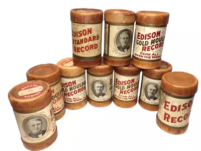 10 Edison Cylinder Phonograph Containers(no Records) • $25