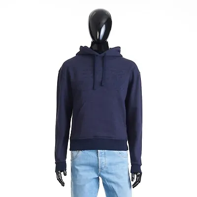 BERLUTI 1210$ Embroidered Scritto Hoodie - Ink Blue Fleece Cotton • $790