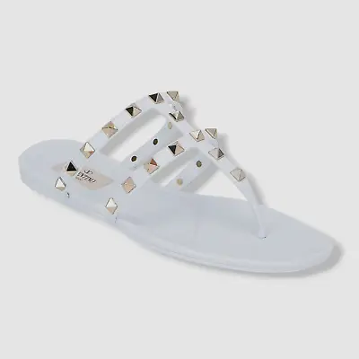 $450 Valentino Garavani Women`s White Jelly Flat Thong Sandals Shoes EU 40 US 10 • £115.63