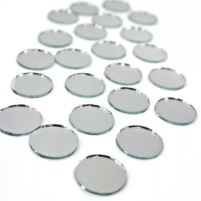 24 ROund MIRRORS 1  Inch Diameter Circle Shape Circular Real GLASS MIRROR Tiles • $18.30