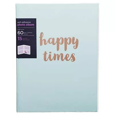 WHSmith Melodie Happy Times A4 Pastel Blue Photo Album 15 White Self-Adhesive • £13.49