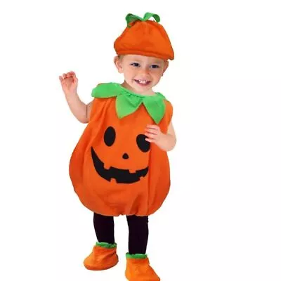 Kid Halloween Pumpkin Costume Toddler Baby Childern Cosplay Girl Boy Fancy Dress • £10.23