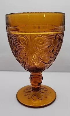 Vintage Amber Tiara Indiana Sandwich Goblet Wine Water Cottagecore Grannycore • $9.99