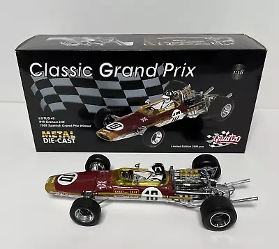 Quartzo 1:18 Lotus 49 # 10 G.Hill 1968 Spanish GP Winner 18214 FREE UK POSATGE • £89.99