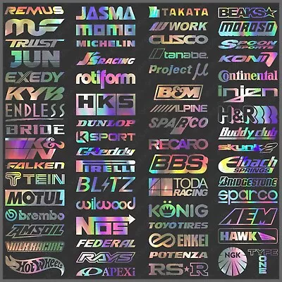 $13.99 • Buy Automotive Sponsor Logos Random Decals Stickers Pack Oil Slick Colors JDM Turbo