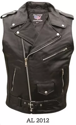 Men Sleeveless Buffalo Leather Jacket • $154