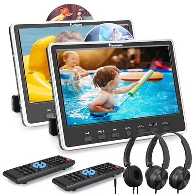 2 NAVISKAUTO 12  IPS Car Headrest Monitor TV Dual Screen DVD Player HDMI Headset • $116.28