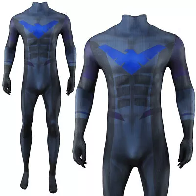 Nightwing Jumpsuit Robin Men Cosplay Costume Bodysuit Stage Suit Halloween UK • £19.19