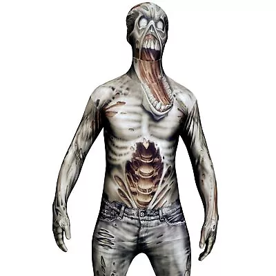 Adult Zombie Monster Morphsuit Men`s Halloween Fancy Dress Costume M - XXL • $51.95