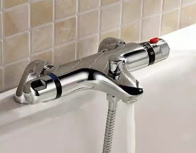 £49.99 • Buy Modern Thermostatic Bath Shower Mixer Taps Deck Mounted Chrome Bathroom And Kit