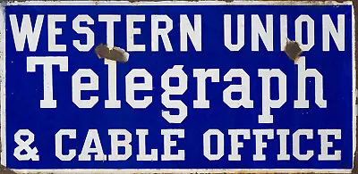 Western Union Telegraph & Cable Office Advertising Metal Sign • $71.95