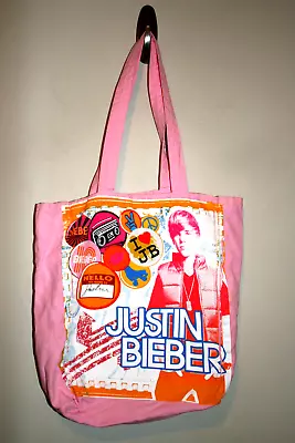 £14.79 • Buy Girls I Love Justin Bieber Pink Graphic Canvas Cotton Tote Bag 10.5  X 5  X 14 