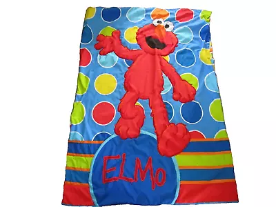 Vtg Sesame Street Baby Blanket Quilt Comforter Blanket Elmo Polka Dots 40 X55  • $19.98