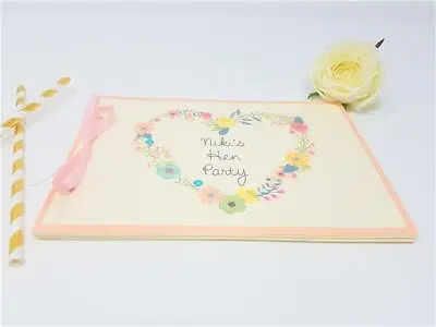 £7.50 • Buy Personalised Baby Shower Guest Book Memory Games Floral Heart Keepsake