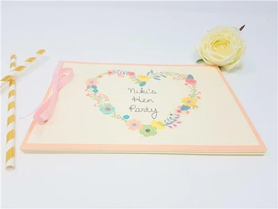 £7.50 • Buy Personalised Baby Shower Guest Book Memory Games Floral Heart Keepsake