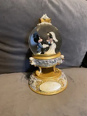 Mickey And Minnie Wedding Snowglobe Water Globe Wagner's Wedding March Song • $29.99