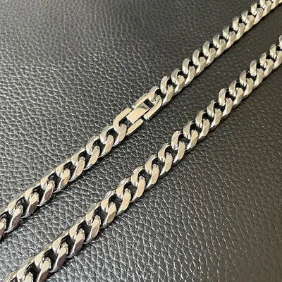 10.5mm Pure Titanium Cuban Link Chain Necklace Men Bracelets Anti-Allergy 23.5  • $55.75