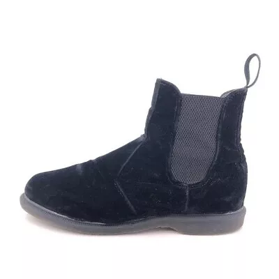 Dr. Martens Flora Black Velvet Chelsea Boots Womens Size 10 EUR 42 Pull On Ankle • $45