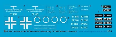 Peddinghaus-Decals 1/35 2191 Panzerlok Br 57 Railway Armored Train 73 • £13.27