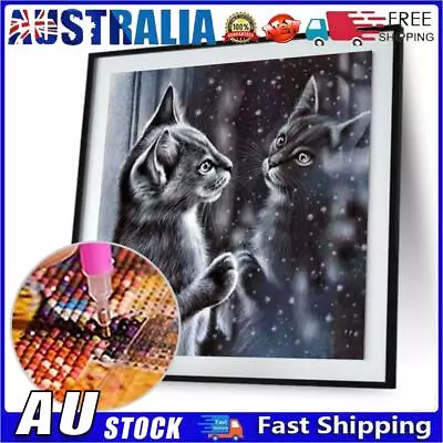 AU 5D DIY Full Drill Diamond Painting Cat Cross Stitch Embroidery Mosaic Kit • $9.59