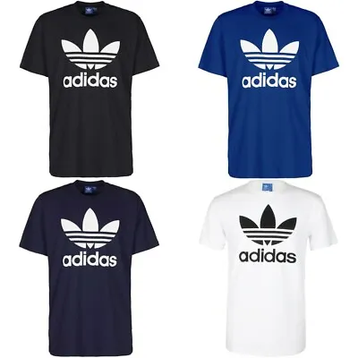 Adidas Men's T-Shirt Trefoil Logo Design Graphic Classic Short Sleeve Shirt • $19.88