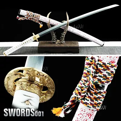 Brass Eagle Tsuba Handmade Folded Steel Blade Japanese Samurai Katana Hero Sword • $517