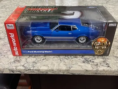 Auto World American Muscle 1973 Ford Mustang Mach 1 Blue Glow 1/18 AMM1323 • $99.99