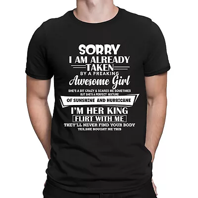 Funny Sorry I'm Already Taken By A Freaking Awesome Girl Gift Mens T-Shirts #DNE • £9.99