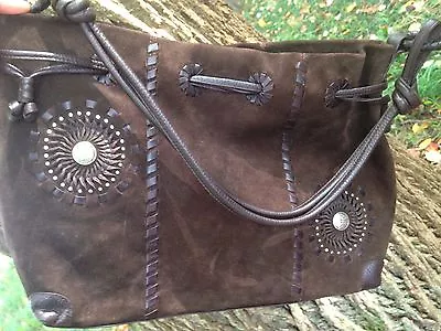 BRIGHTON  MONTREAL Montana  MustangGirl64.5 C.R. LG Suede SUNBURST SHOULDER BAG • $73.99