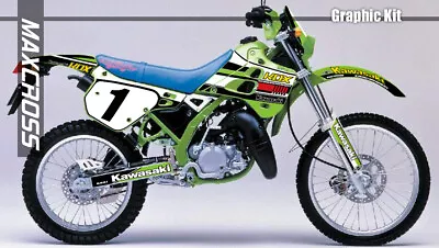 Kawasaki Kdx125 Sr 1989 - 1999 Maxcross Graphics Kit Full Decal Stickers Std1 • $138.86