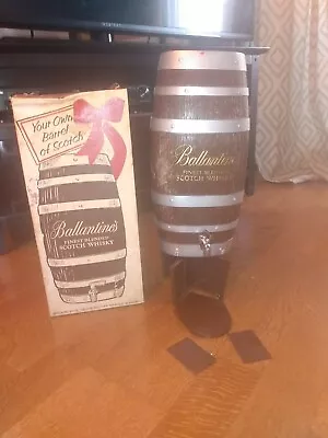 Vintage BALLANTINE'S Finest Blended Scotch Whiskey Barrel Dispenser W/Stand +BOX • $24.99