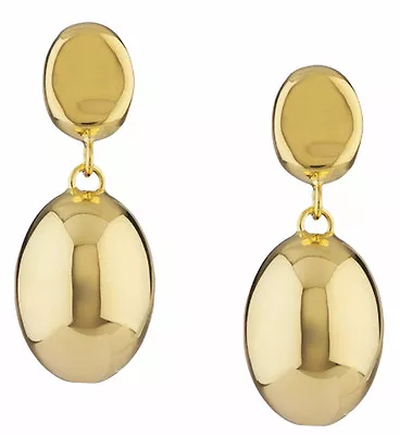 Veronese 18K Clad Sterling Silver Oval Bead Drop Earrings • $49