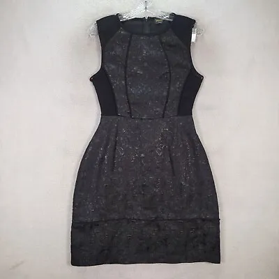 Laundry Womens Dress Size S Black Floral Jacquard Mesh Cut Out Fit Flare Shift • $19.76