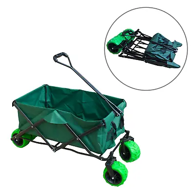 Kct Folding Hand Cart Portable Pull Wagon Festival Trolley Beach Fishing Trailer • £50.95