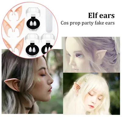 £7.96 • Buy Elf Ears Dentures Pointed Pixie Rubber Latex Prosthetic Tips Fairy Cosplay Party