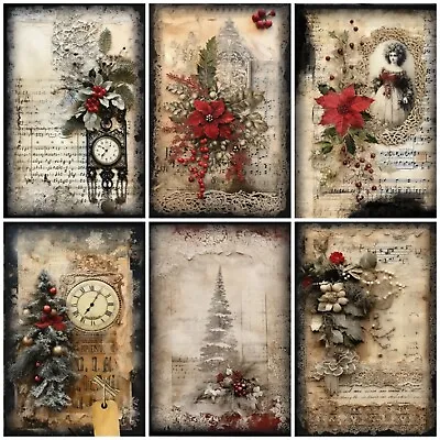 CHRISTMAS LACE  Cardmaking Card Topper Scrapbook Tags Paper Craft • £1.75