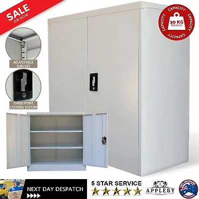 Steel Storage Cabinet Locker Office Garage File Stationery Cupboard Furniture • $261.50