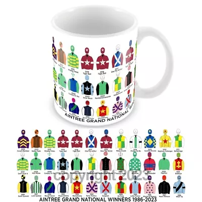 Horse Racing Grand National Winners 1986-2023 Racing Colours Mug National Hunt • £7.99