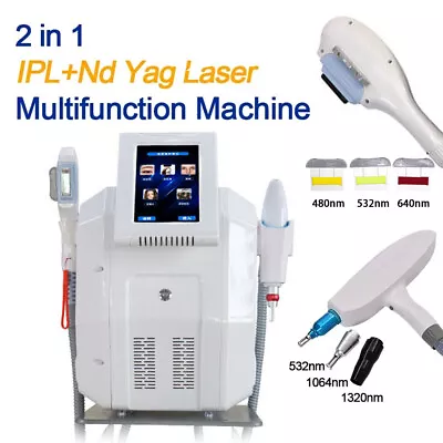 Spa Clinic 2 In 1 ND Yag Laser Tattoo Removal SHR IPL OPT Hair Removal Machine • $1550