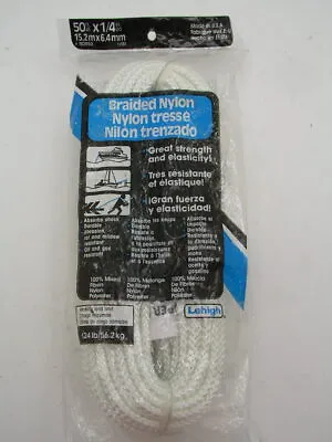 1/4  X 50' Braided Nylon Rope Lehigh ND850 • $5.99