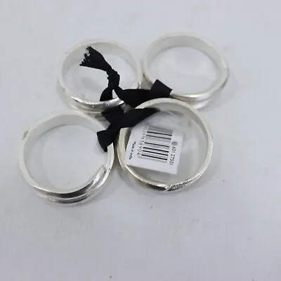 John Lewis Metal Band Napkin Rings Set Of 4 Silver • £6