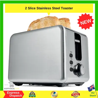 $31.99 • Buy Toaster 2 Slice Electric Stainless Steel With Wide Slots Crumb Tray Toast Slot