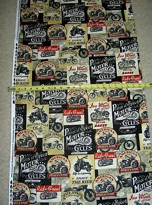 VINTAGE MOTORCYCLE SIGNS Patch Cycle C8049 Timeless Durable Cotton Fabric  • $9.49