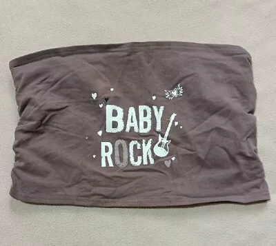 🌻Maternity Brown Bump Nursing Top Breastfeeding Band Size S/M Baby Rock Message • £8