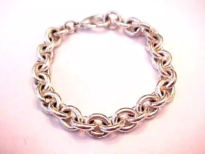 Vintage 6.25  Heavy Silver Tone Charm Bracelet W/ Substantial Lobster Claw Clasp • $6.99