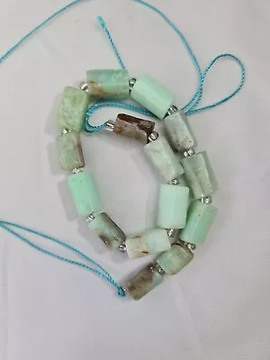 Australian Jade Gemstone Beads Green Tube Approx 10mm 1.2mm Holes (MYGS 263) • £7.80