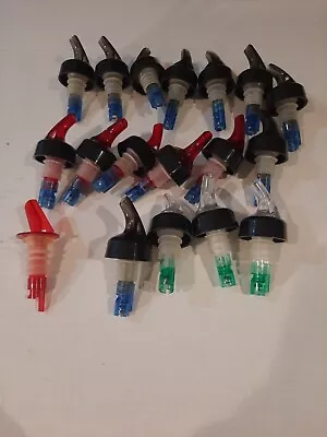 18 Mixed Color Commercial Measured 1oz Shot Bar Liquor Bottle Pour Spouts • $14.99