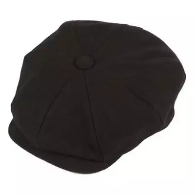 Christys' Hats Baker Boy Cap Melton Wool Black • £64.99