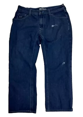 Vintage Y2K Enyce Denim Dark Blue Jeans 36x29 Baggy Skate Hip Hop Distressed  • $27.99